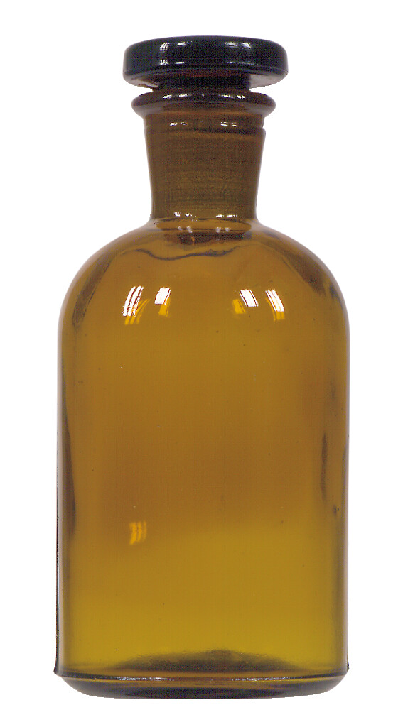 Rundschulter-Enghalsflasche mit Glasstopfen 50 ml, blanko